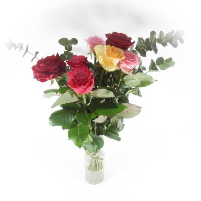 Bouquet de roses multicolores